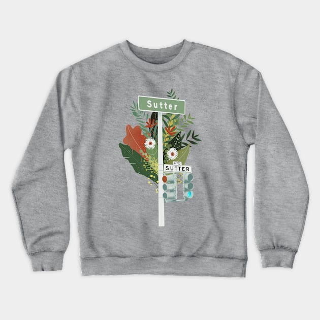 Sutter street in San Francico Crewneck Sweatshirt by Mimie20